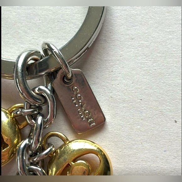 COACH SILVER/GOLD KEY CHAIN KEY FOB! - Picture 3 of 6